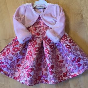 The Children's Place | Floral Metallic Jacquard Formal Dress & Bolero Shrug